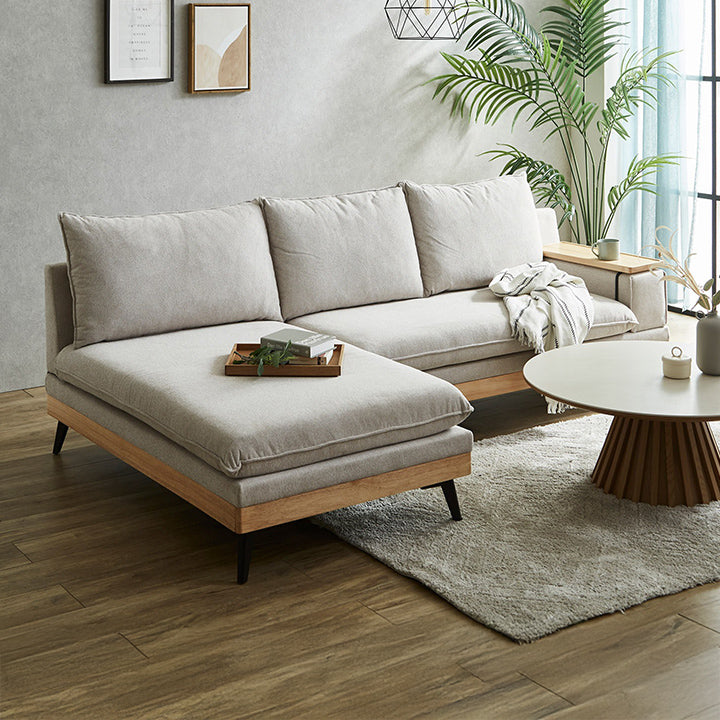 USBコンセント付きカウチソファ 3人掛け W240cm｜ ソファ・家具