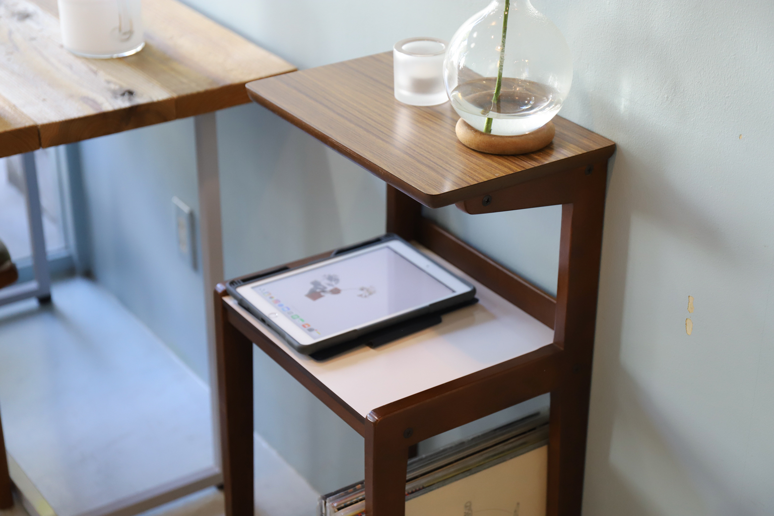 オールドカリモク サイドシェルフ 電話台 レトロ ミッドセンチュリー