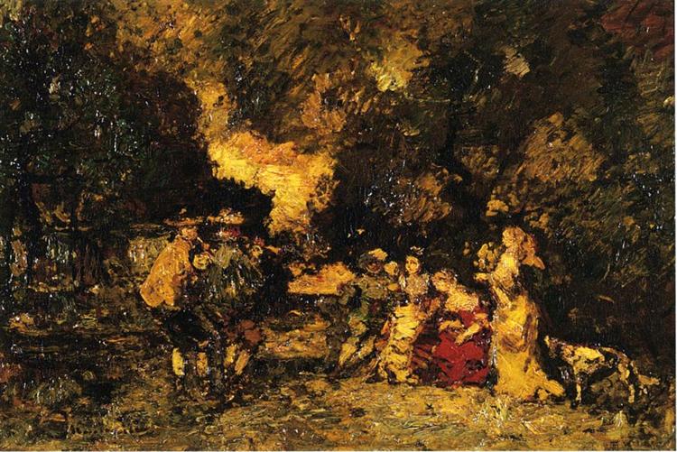 Garden Party, c.1879 - Adolphe Joseph Thomas Monticelli - WikiArt.org