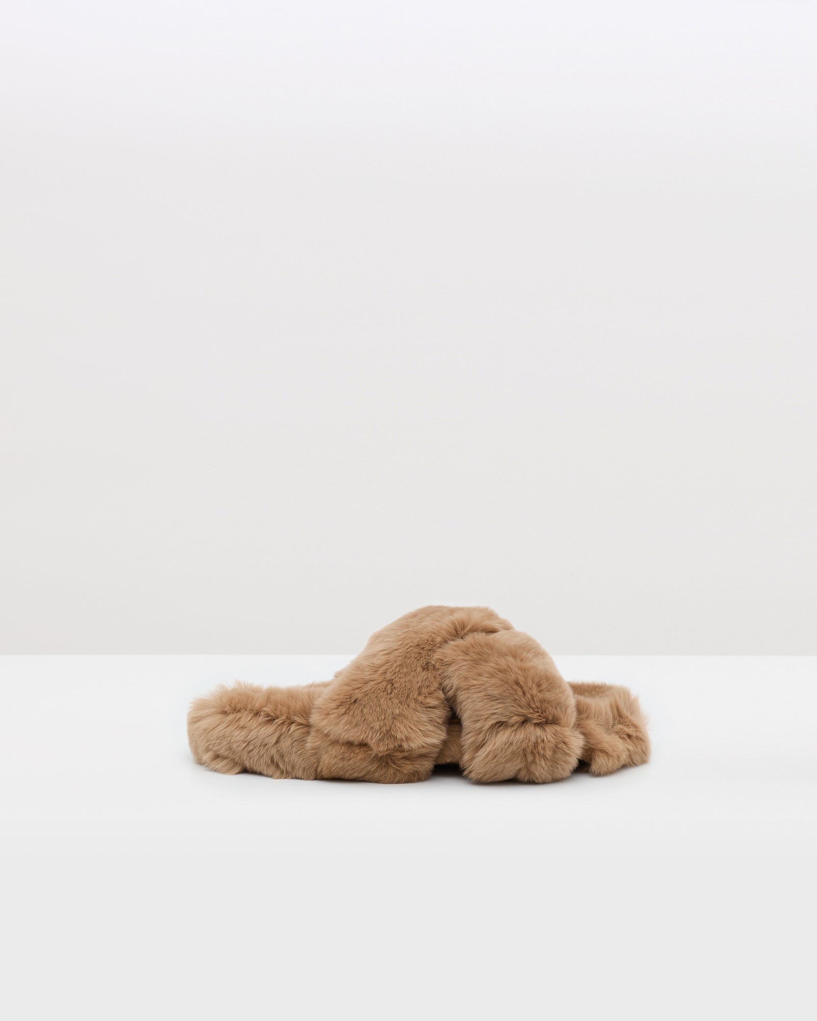 Rex rabbit fur slippers - camel - Winter sale – Yves Salomon US