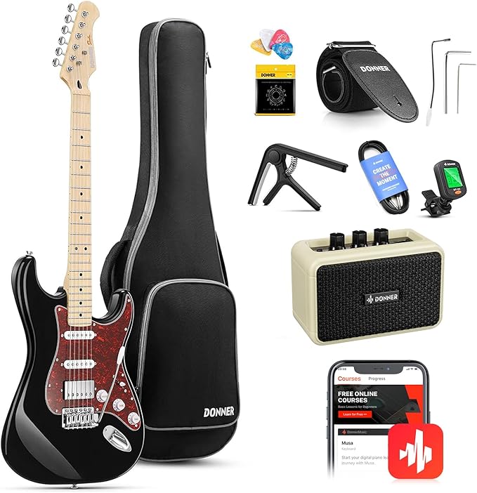 DST-152 HSS w/Coil Split Electric Guitar Kit with AMP Donner