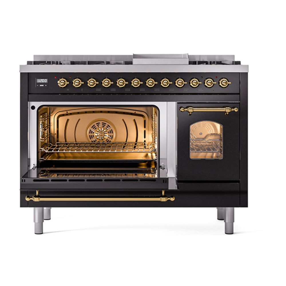 ILVE UP48FNMPBKGLP Nostalgie II 48 inch Dual Fuel Range (8 Sealed