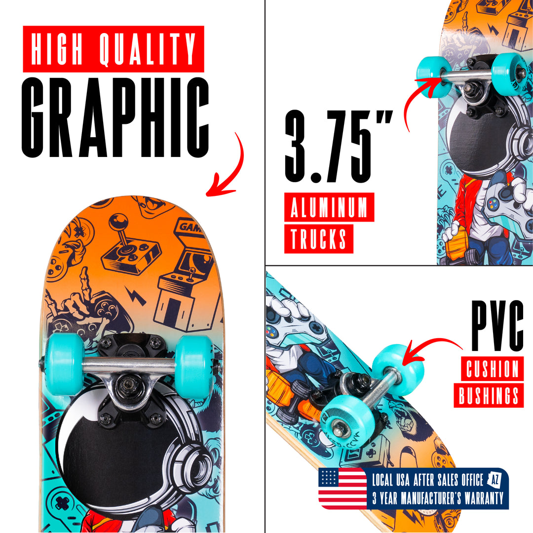 Mini Cruiser Skateboard for Kids and Teens – Lightweight 22