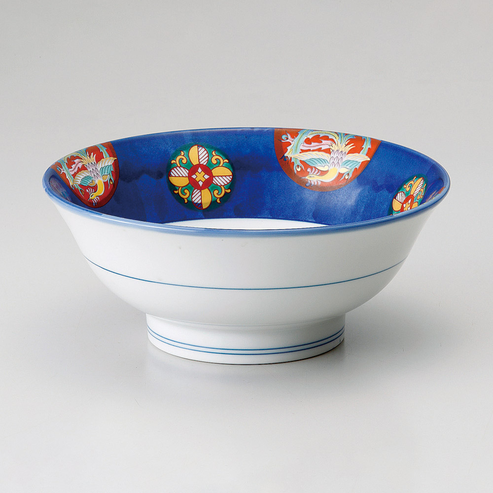 553-7-217 丸紋鳳凰6.5高台丼 20×8㎝ ラーメン ラーメン鉢 ｜うつわ