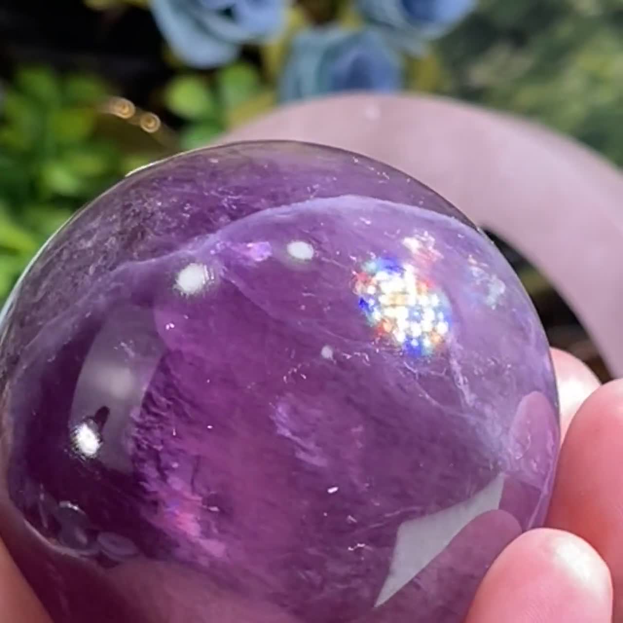 天然紫蛍石水晶玉：レイキヒーリング、占い - Etsy 日本