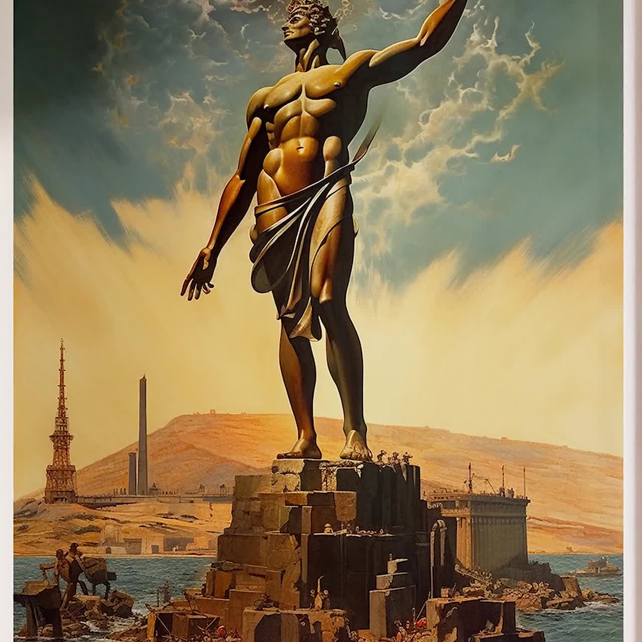 Salvador Dali, the Colossus of Rhodes, Salvador Dali Print, Dada