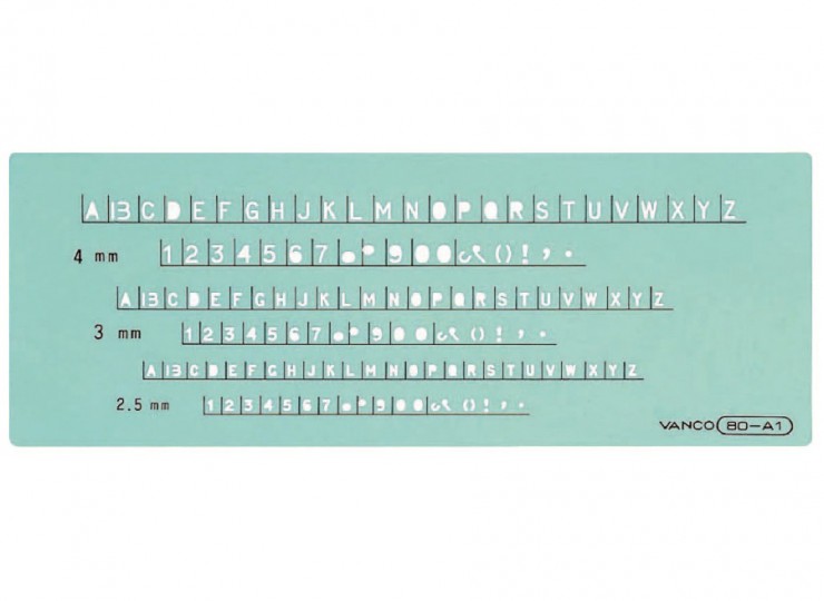 テンプレート 80−A1（英字アルファベット、数字テンプレート定規
