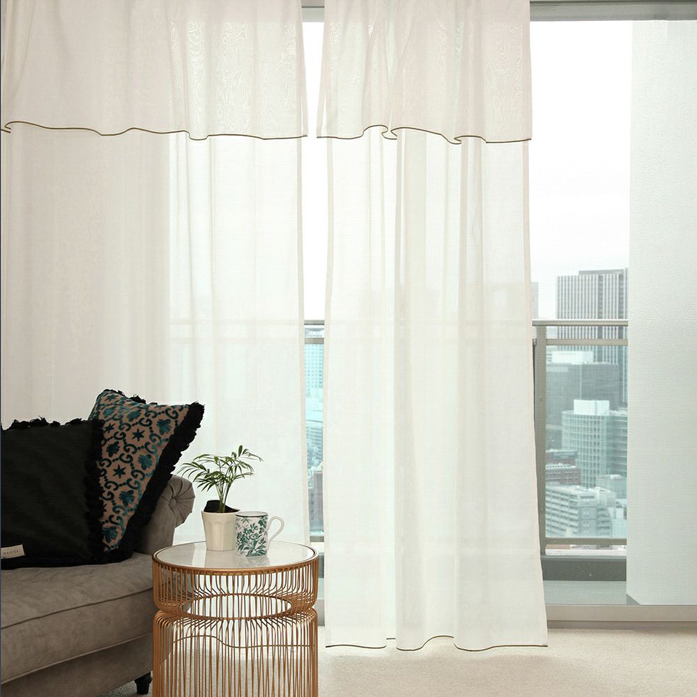 ラップパイピング】選べる20色 防炎 パイピング レースカーテン