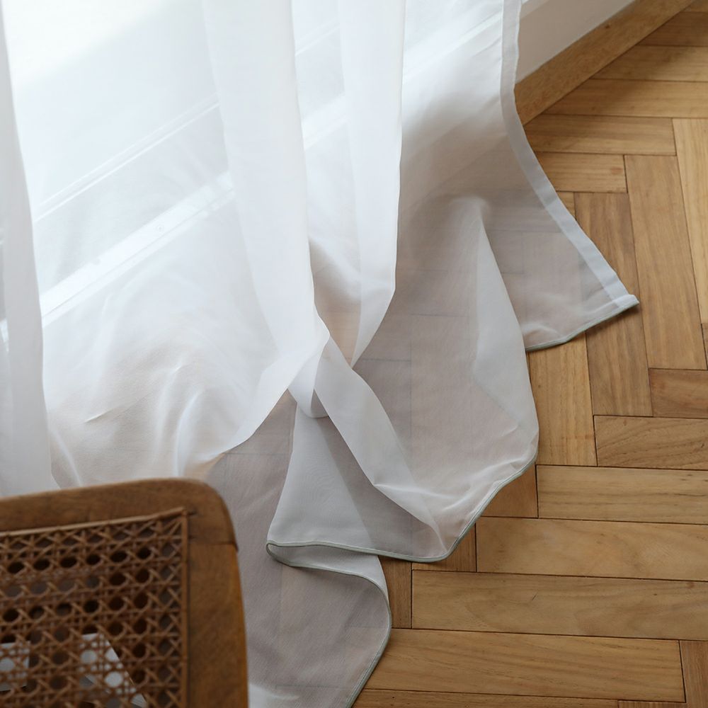 カラードラップパイピング】選べる2色 防炎 パイピング レースカーテン