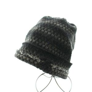 ココマーク カシミヤ ニットキャップ ビーニー ケーブル編み ロゴ