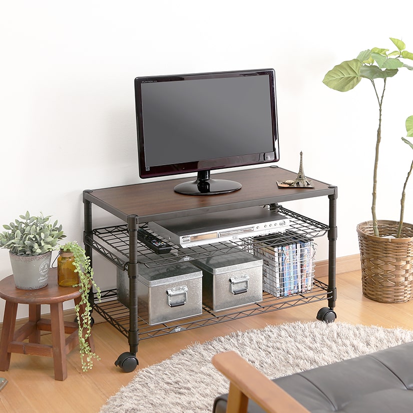 週末限定10%OFF】 ルミナス ノワール テレビ台ラック 3段 幅80cm