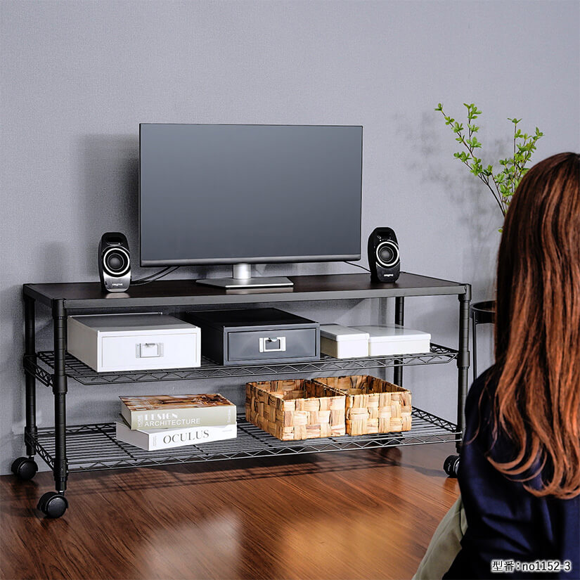 週末限定10%OFF】 ルミナス ノワール テレビ台ラック 3段 幅80cm