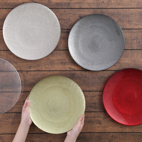 グリッター プレート 28cm ジンジャー | Vetro Felice - 幸せのガラス