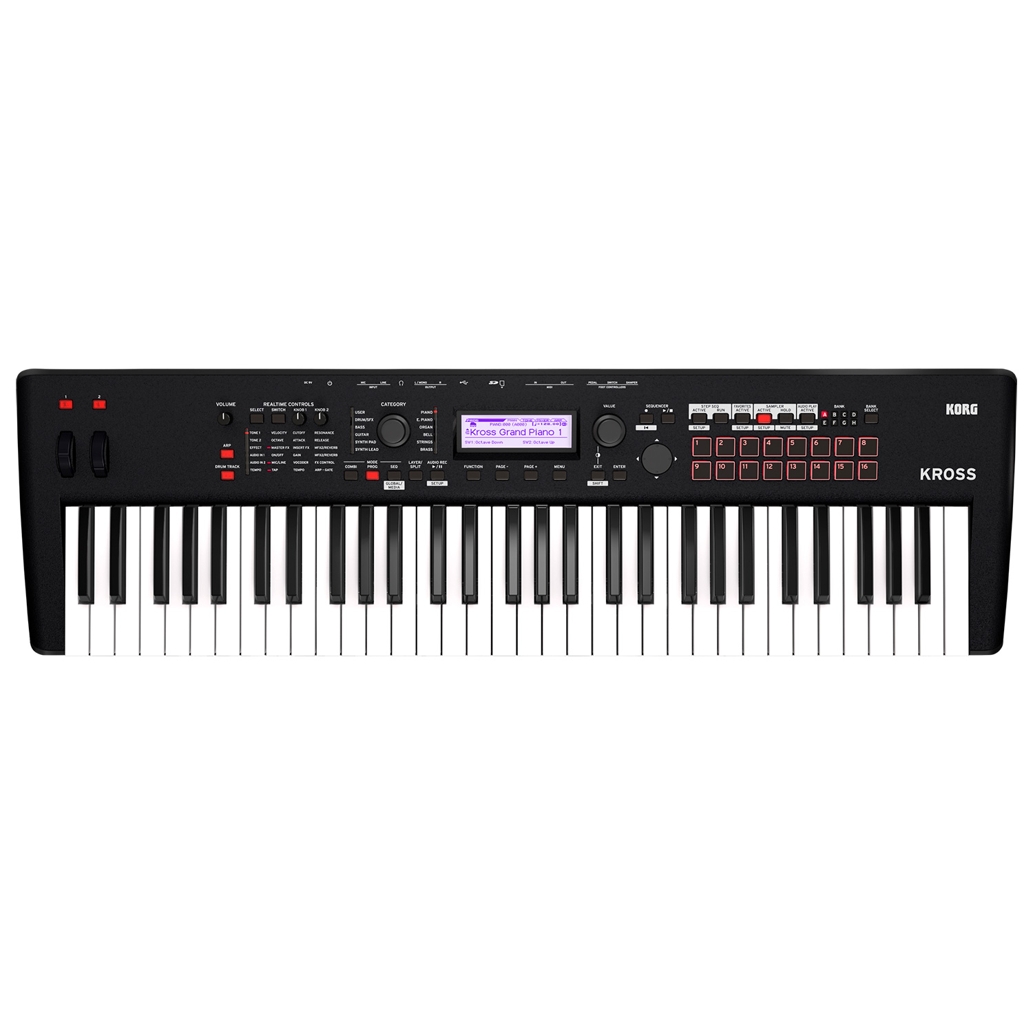 Korg KROSS 2-61 61-key Synthesizer Workstation - Super Matte Black