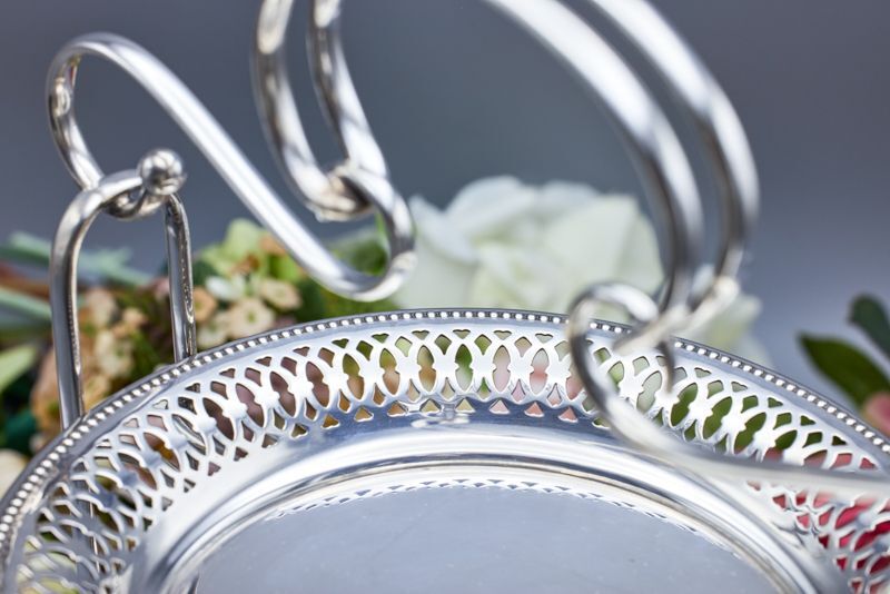 アンティークシルバー、アンティーク銀器、シルバープレート製 優美な