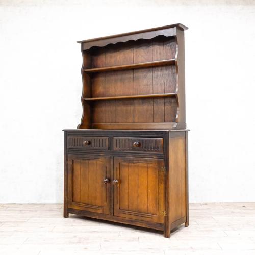 イギリスアンティーク カップボード 食器棚 ビーチ材 v_58337