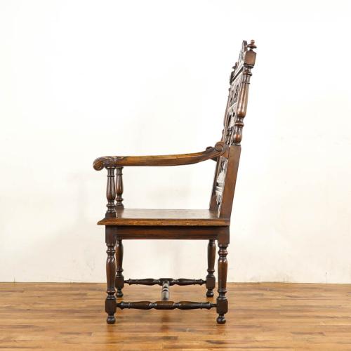 フレンチアンティーク アームチェア 肘掛け椅子 チェスナット材