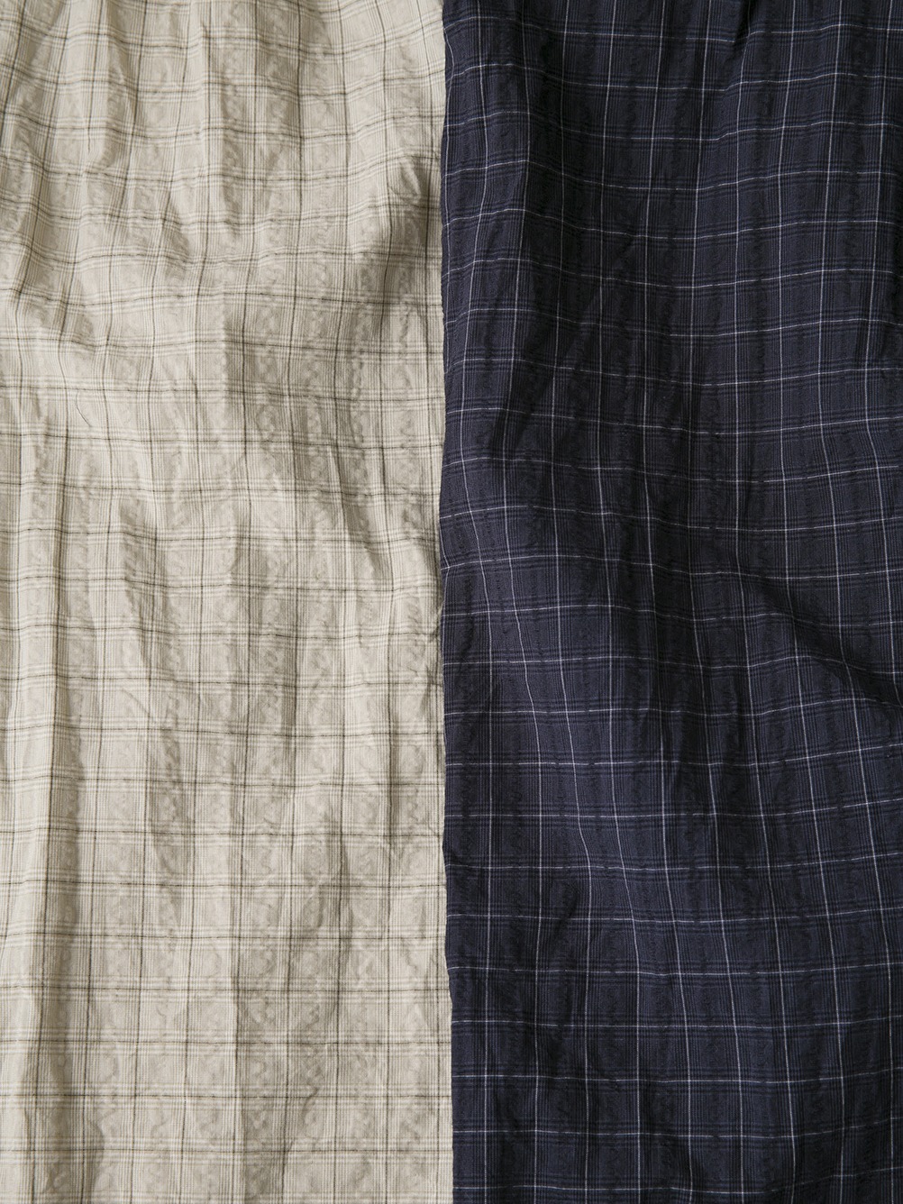 Glen Check Seersucker フリルスタンドカラーシャツ | ITEM | Vlas