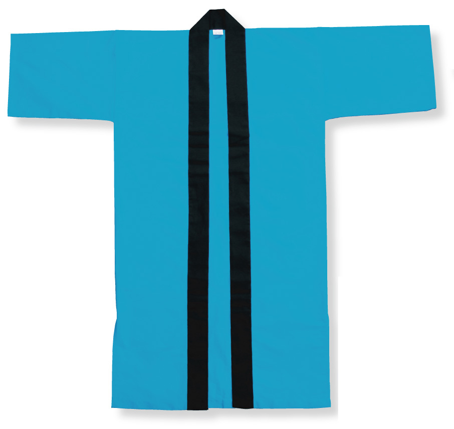 長法被の既製品が安い【6111】水色無地のロング法被を激安通販【和物屋