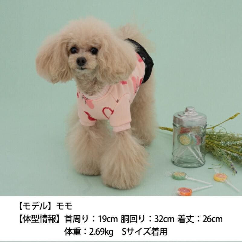 ハート柄裏起毛トレーナー XS/S/M/L/XL/XXL TINOTITO -ティノティート