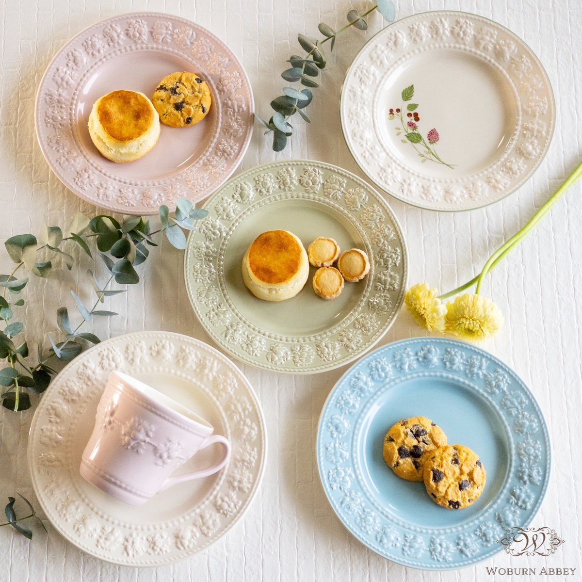 ウェッジウッド フェスティビティ ブルー 中皿 リム 21cm 青 大