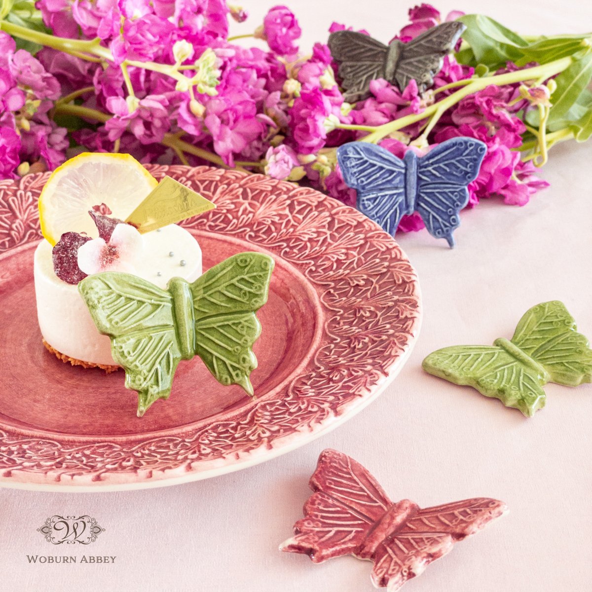 マテュース mateus レース プレート 中皿 リム 21cm ピンク デザート