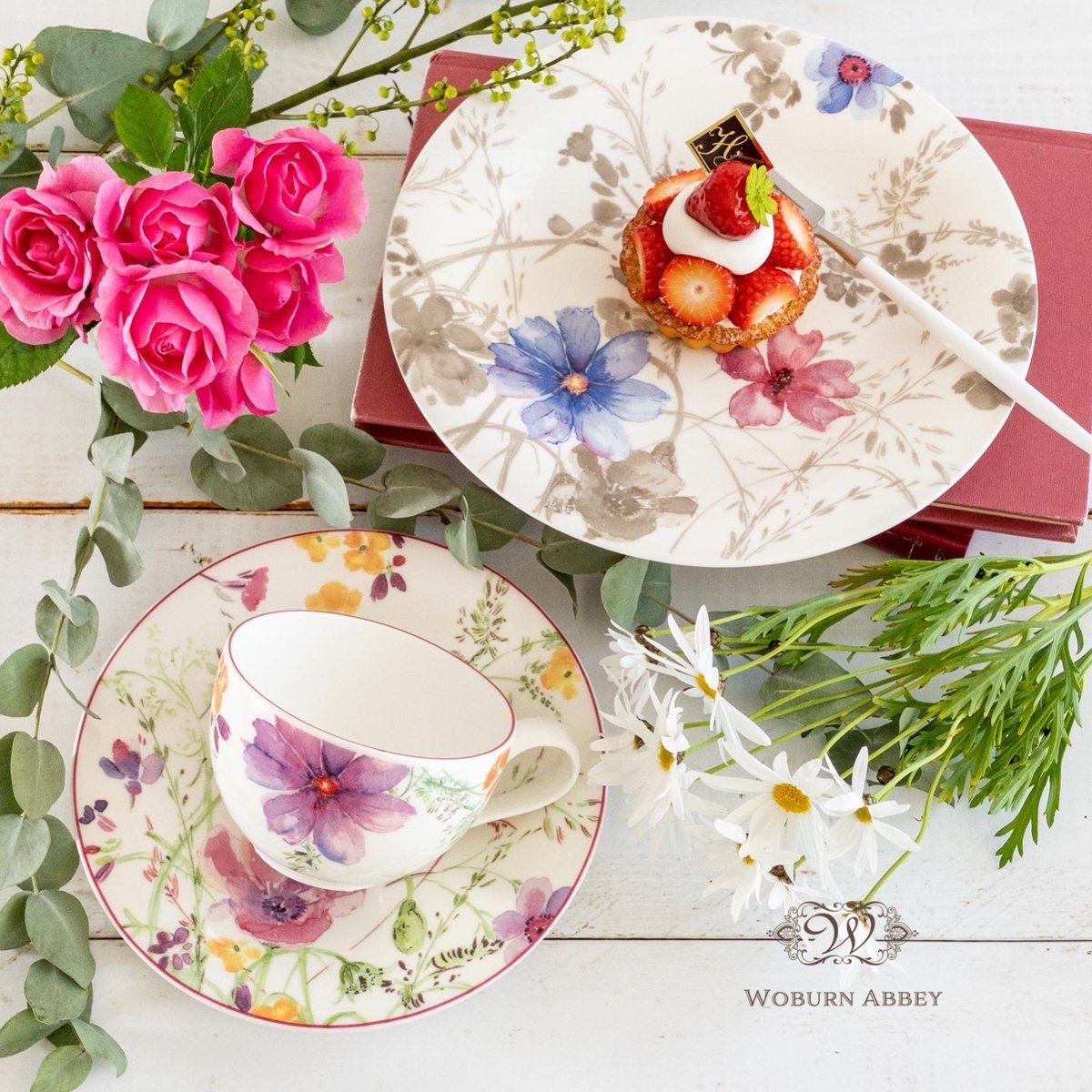 ビレロイボッホ マリフルール・グリ 中皿 21cm 大 デザートプレート