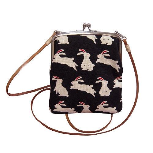 がま口ポシェット 白うさぎ／Pochette – WABISUKE