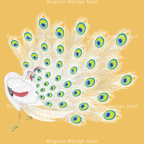 孔雀・白孔雀 | 和風デザイン・和柄素材なら Wagara Design Navi