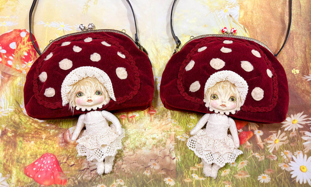 福寿りり(Cuddle a Fluffy)さんのきのこの妖精ショルダーバッグ(完売)