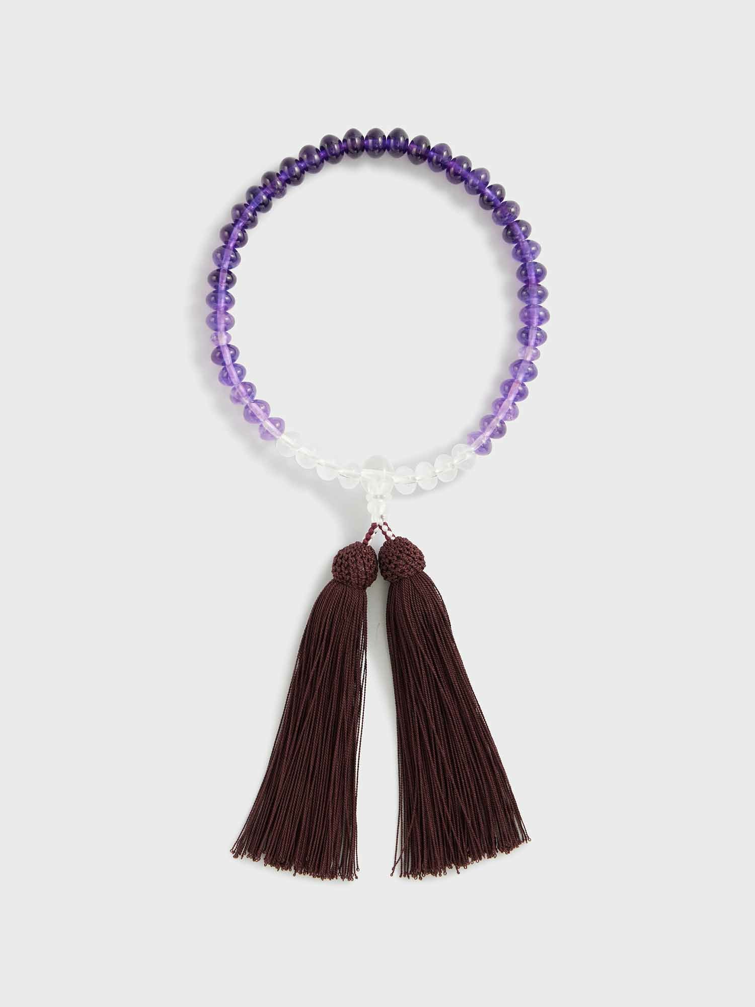 安田松慶堂 念珠〈水晶・紫水晶グラデーション 共仕立・女性用〉 |小物