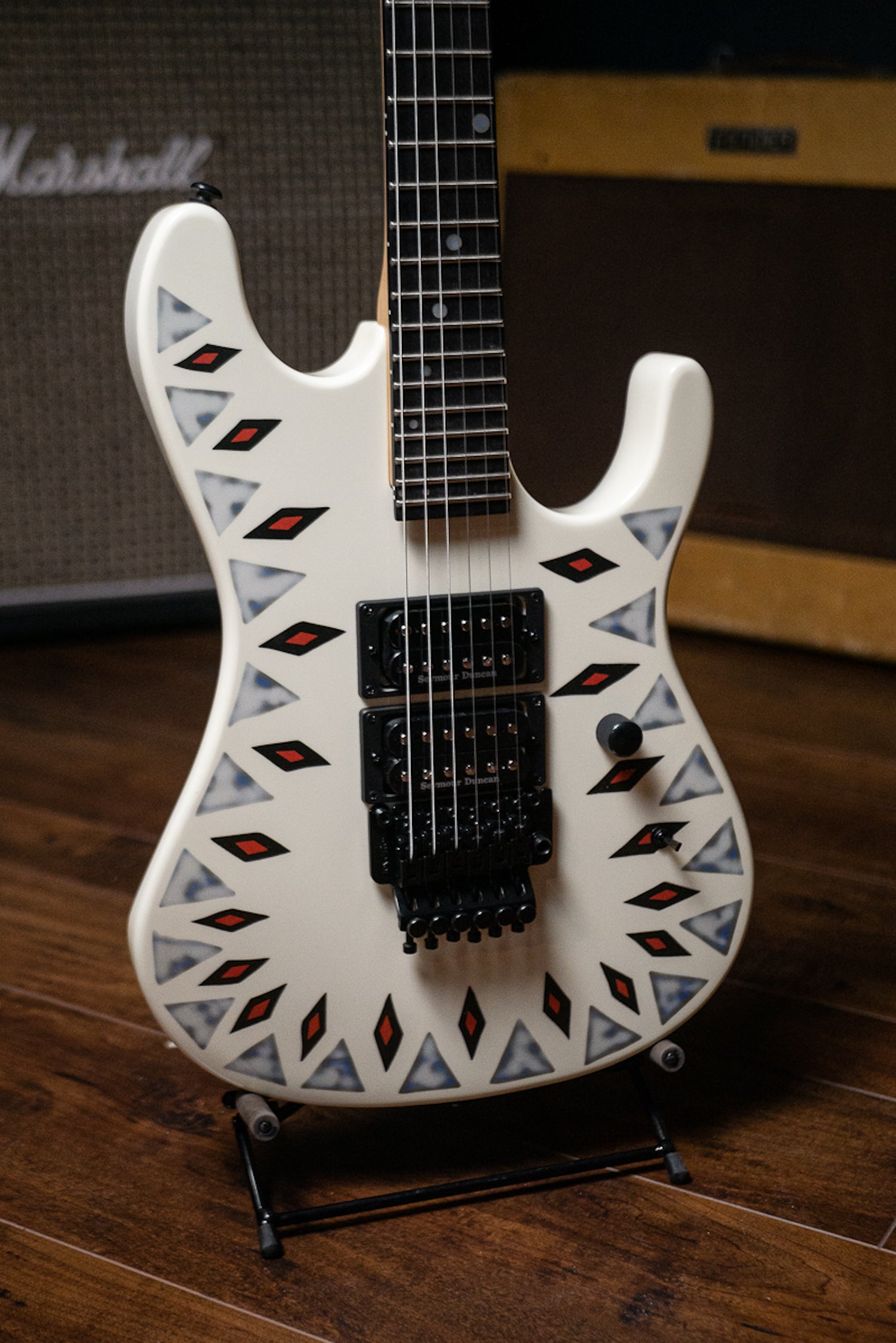 Kramer NightSwan Electric Guitar - Vintage White with Aztec