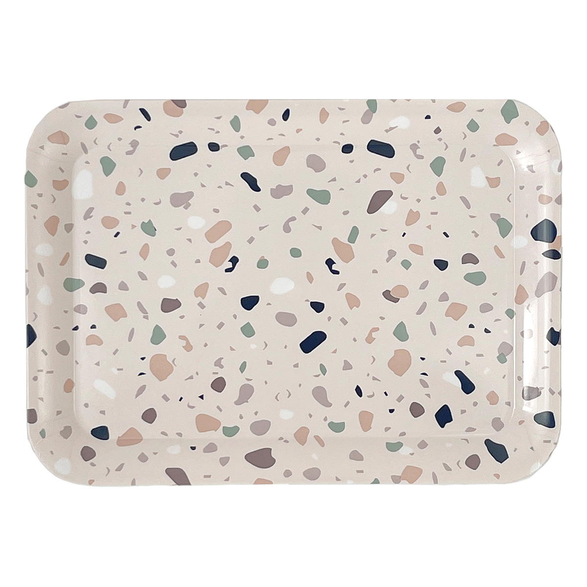 OUTLET】お盆 トレー スクエアPPトレイ テラゾータイル 365972