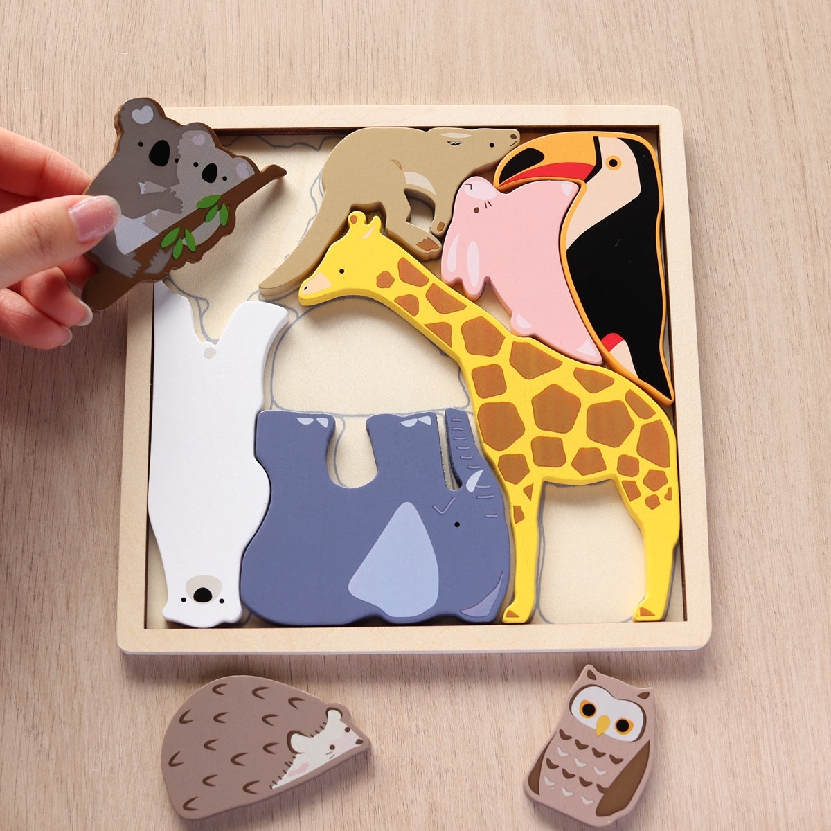 知育玩具 木製パズル 動物園 360231