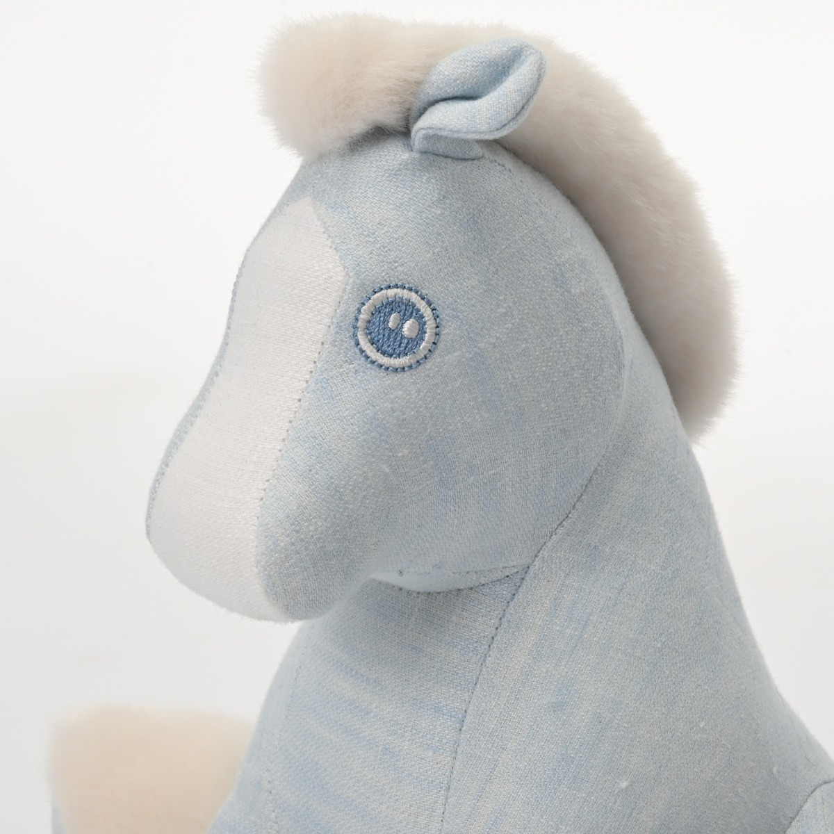 エルメス ベビー エルミー ブルー リネン100%/ポリエステル100% ユニ