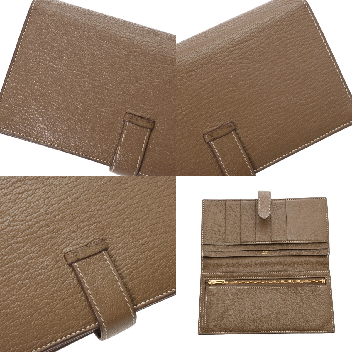 エルメス ベアン スフレ エトゥープ シェーブル レディース 財布