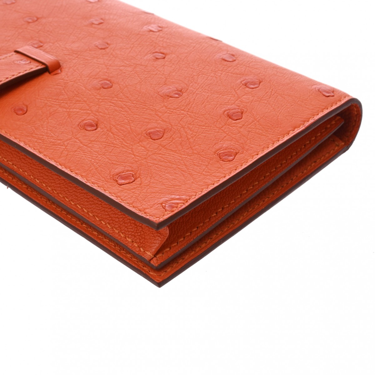 エルメス ベアン スフレ オレンジ オーストリッチ ユニセックス 財布