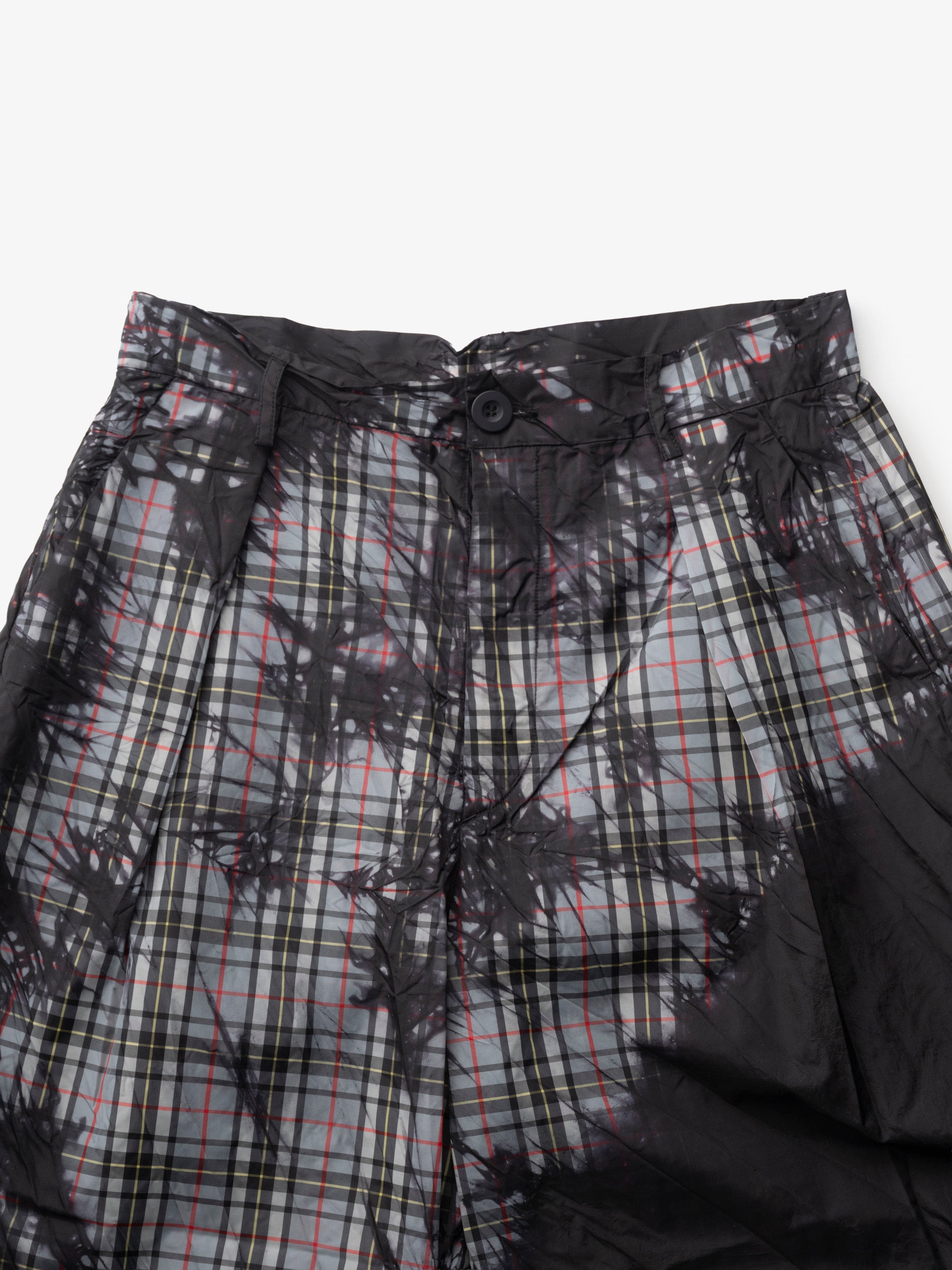 ワイドクロップドパンツ KAGE check GRAY 乙なもの｜宝島染工