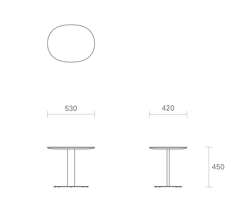 SHOTOサイドテーブル53（楕円） | 【公式】マルニ木工オンライン