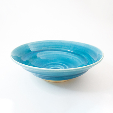 御室焼仁秀 蒼空（そうくう） 手挽き「フリー鉢」（21cm）