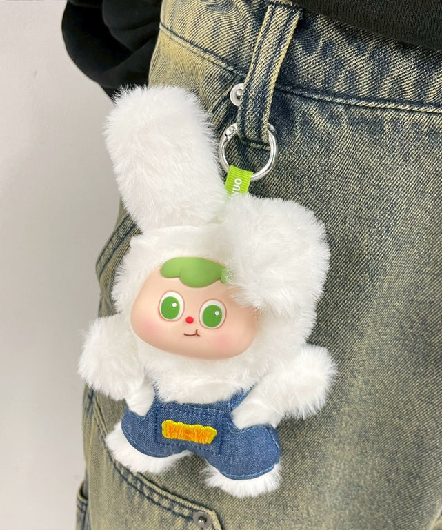 ぷっくりサロペうさちゃんぬいぐるみキーホルダー｜WEGO（ウィゴー