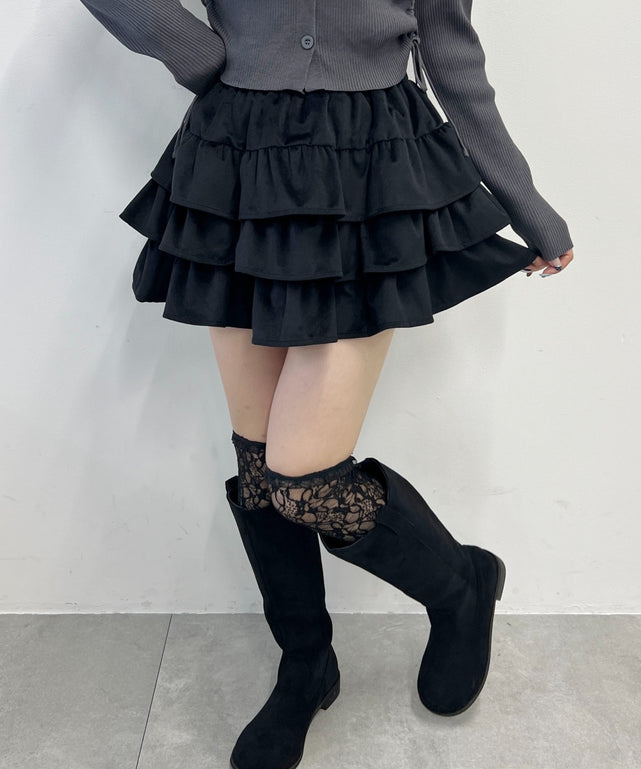 ベロア3段フリルミニスカート – WEGO ONLINE STORE