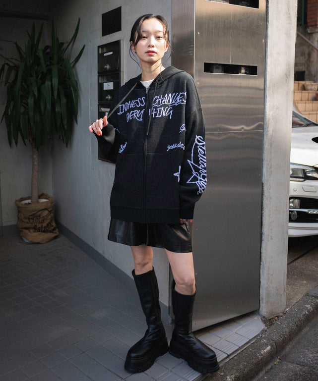 ジャガードグラフィックニットZIPパーカー｜WEGO（ウィゴー） – WEGO