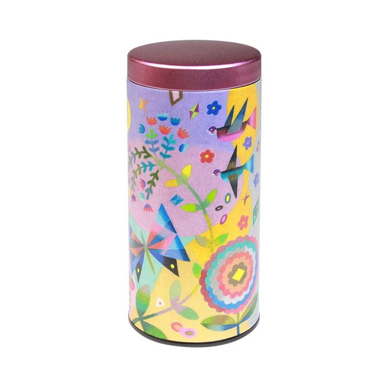 色エンピツ作家 かわばたあきこ】キャニスター缶（大） 花とチョウチョ