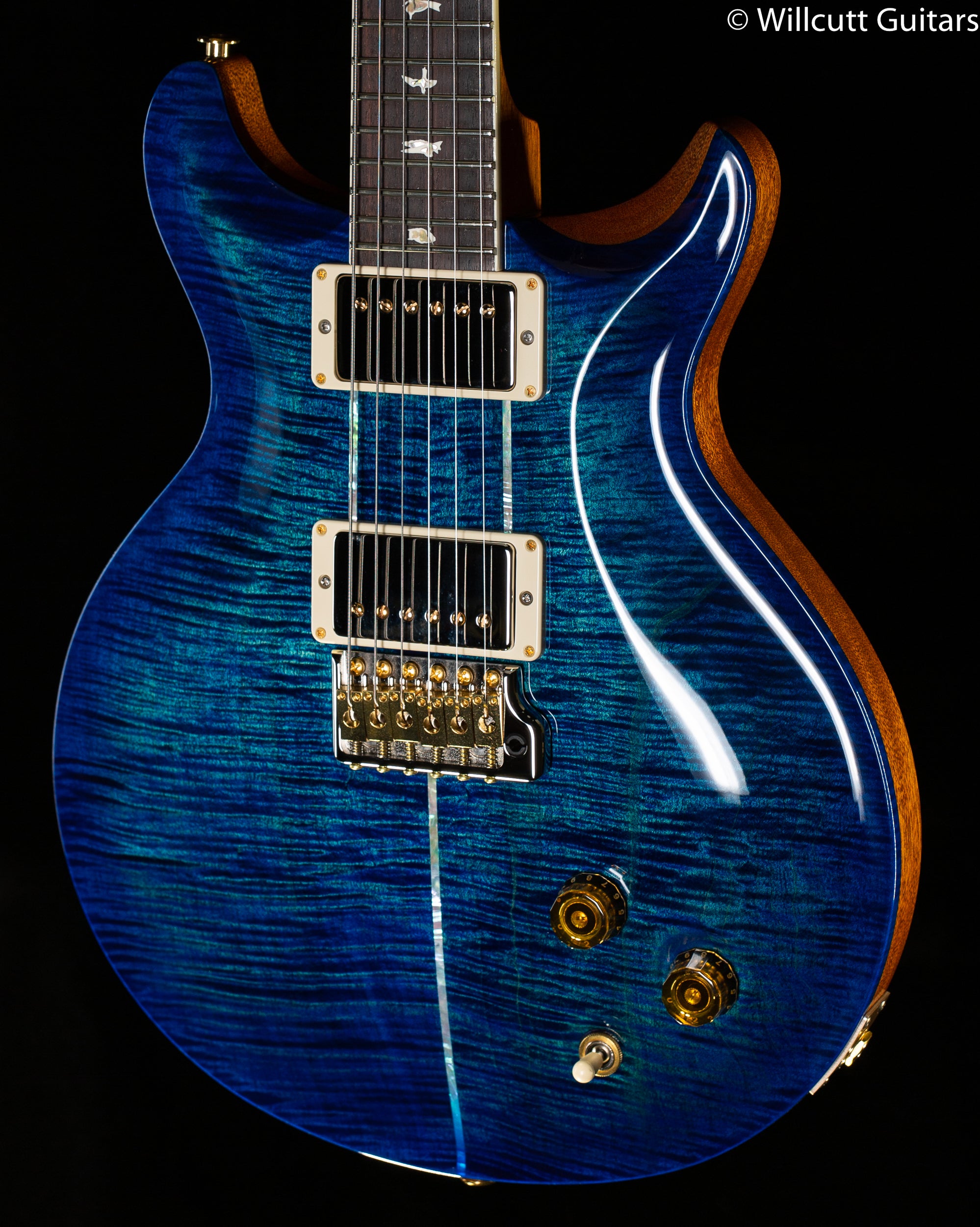2022 PRS Santana Retro Flame Maple 10 Top Custom Color River Blue