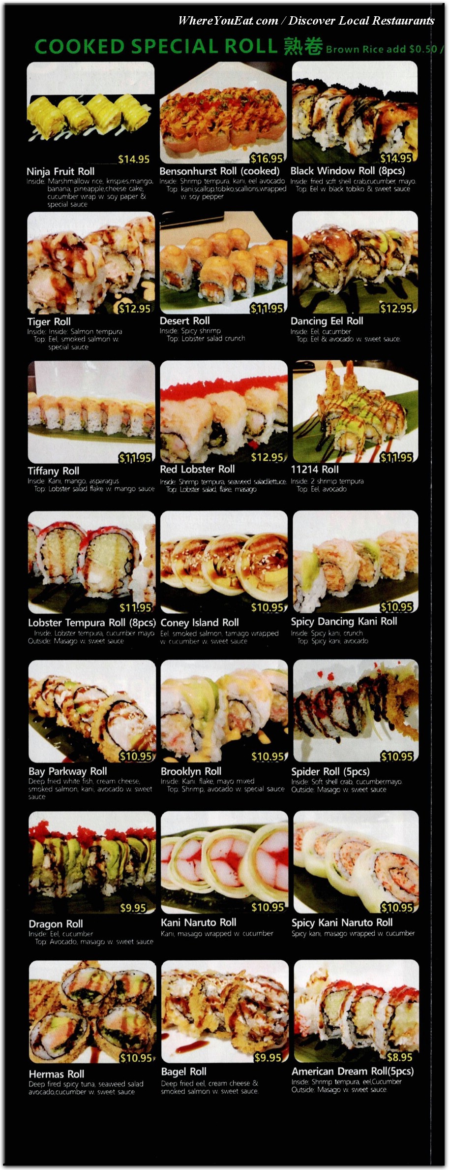 Ninja Sushi Restaurant in Brooklyn / Menus & Photos