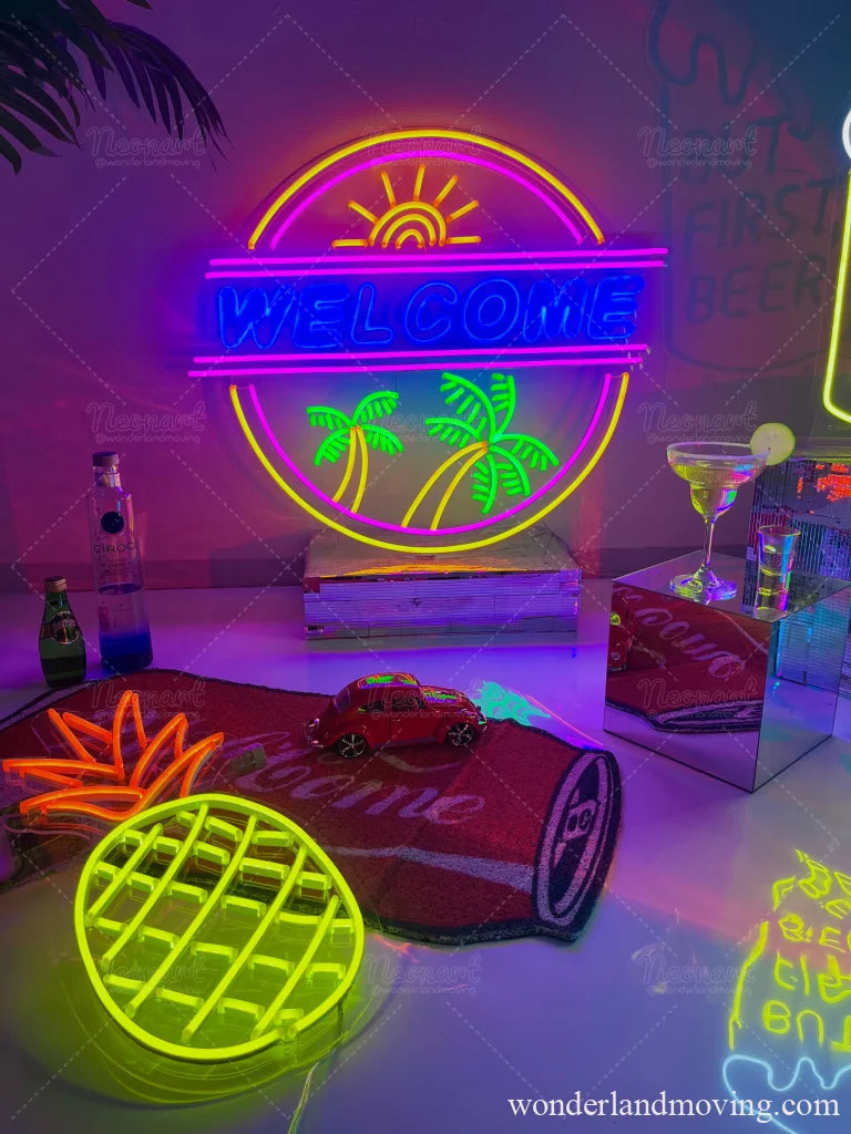 Welcome・ウエルカム・夏っぽいネオン看板 – wonderlandmoving