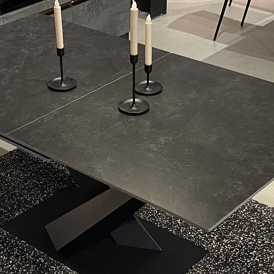 ダイニングテーブル セラミック センター伸長式 2段階伸長 幅160cm