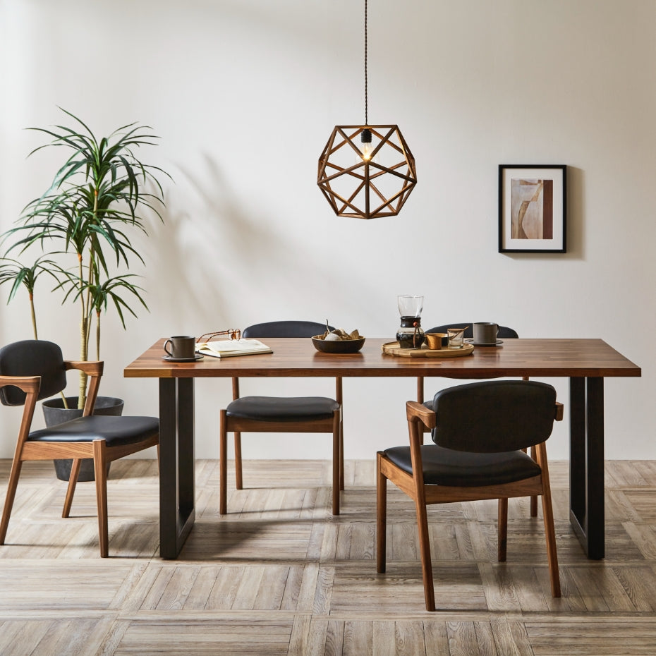 ウォールナット 無垢材 ダイニングテーブルRX5点セット 180cm×90cm 4人