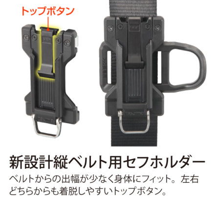 Tajima] A4SFBFR-WL4BK セフハーネスB 平ロープL4ダブルセット 黒